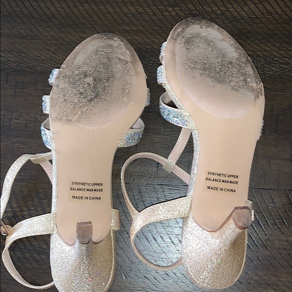 SOLD Nude and sparkle Rhinestone High Heels - Picture 4 of 6